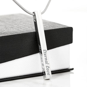 Personalized 4 Side Engraved Stick Necklace